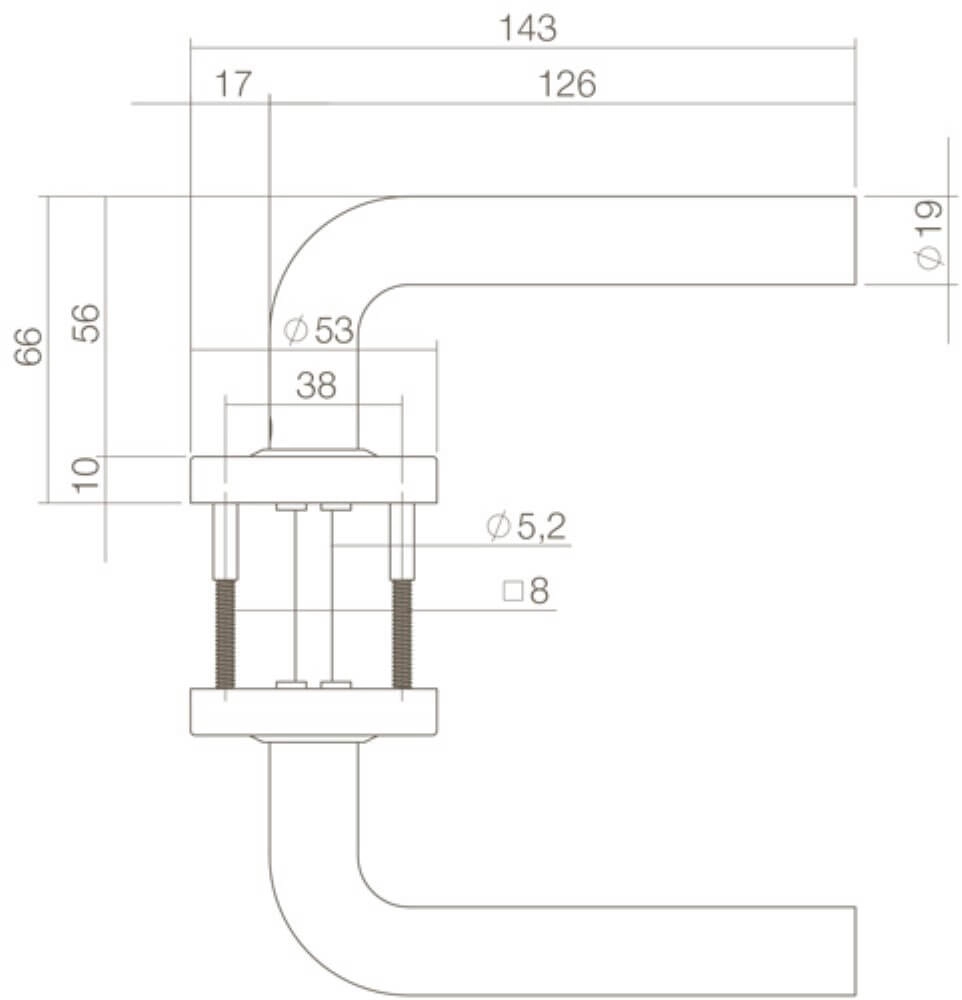 Fester Türgriff Luzern schwarz Intersteel 8714186400548