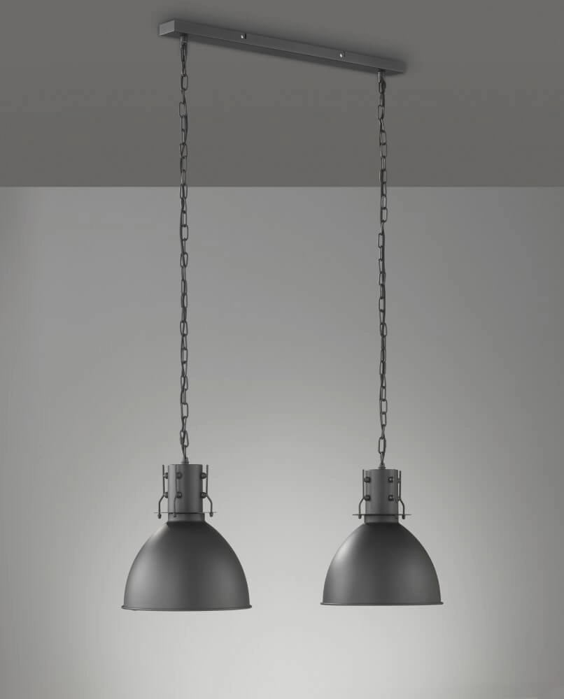 Hängelampe mit 2 Leuchten London industriell Fischer & Honsel 4003694605724