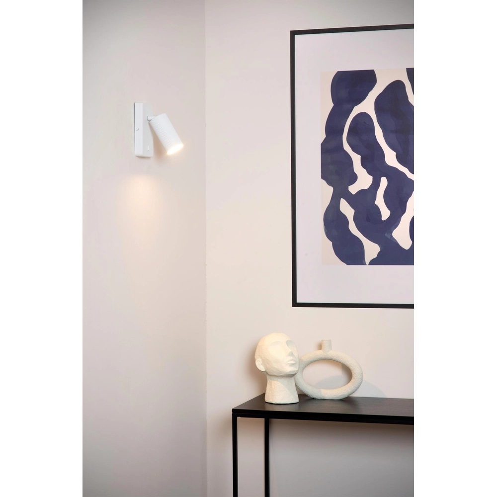 Nachttischlampe Clubs Weiß mit Schalter Lucide 5411212093417