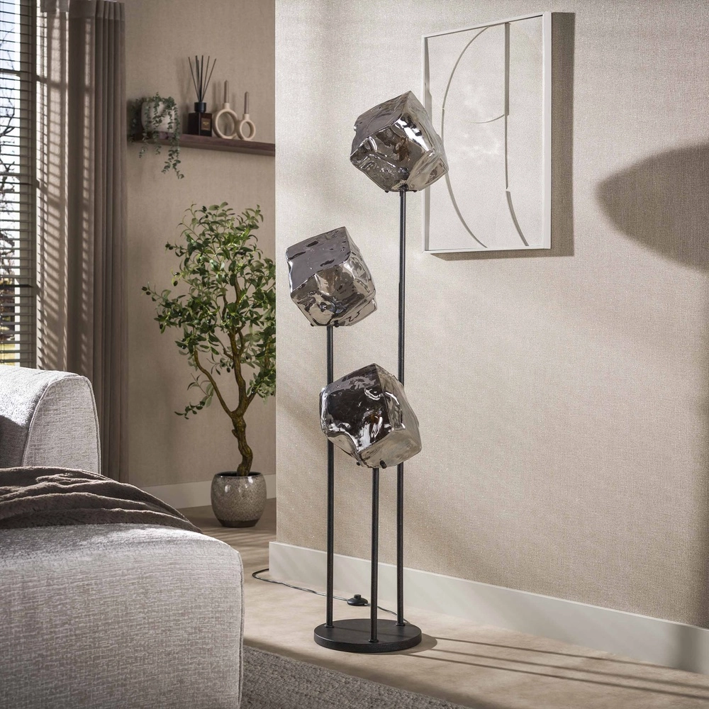 Moderne Stehlampe Rock 3-Licht – Chromglas Lyora 8716803511385