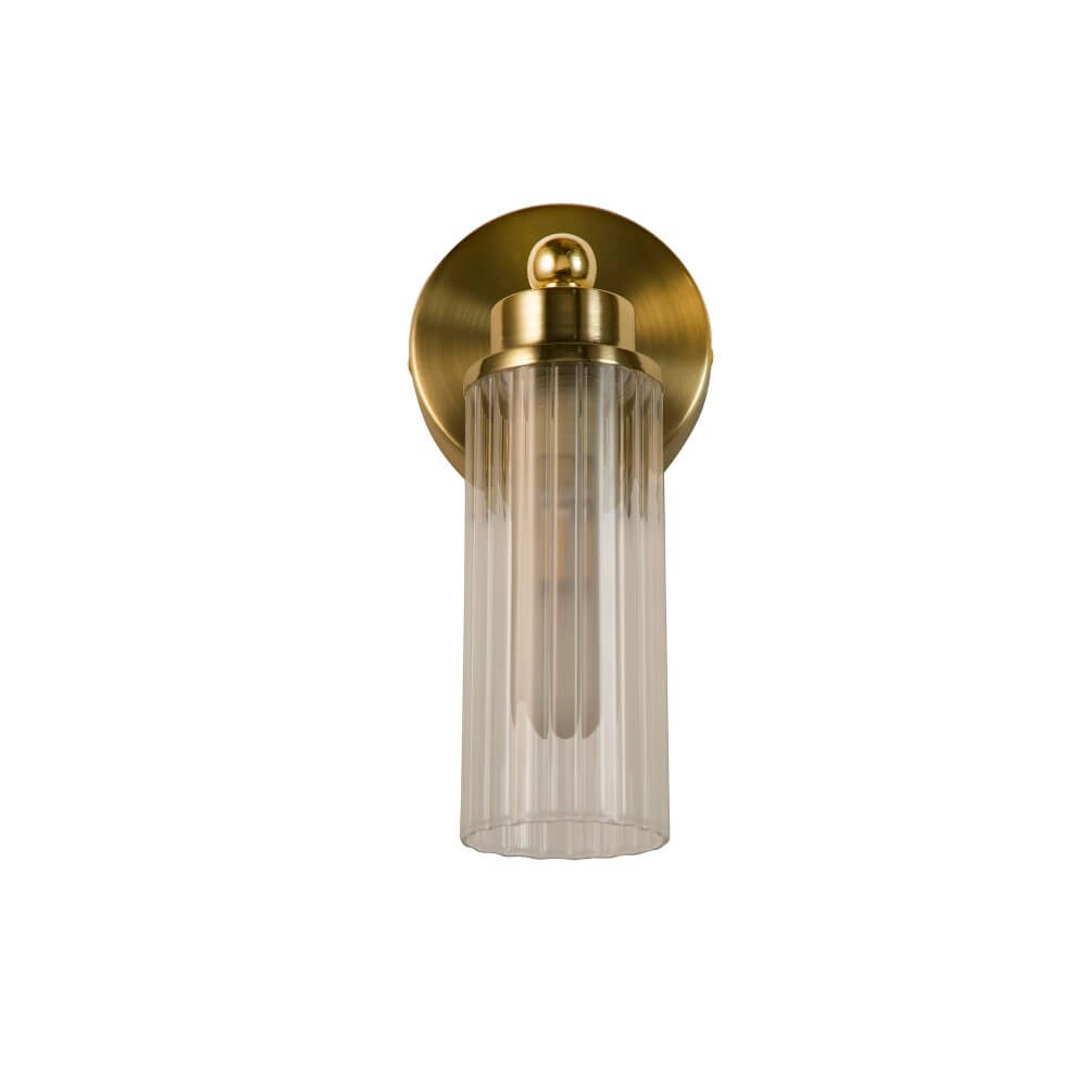 Goldene Wandleuchte Imperial mit geripptem Glas Searchlight 5053423271958