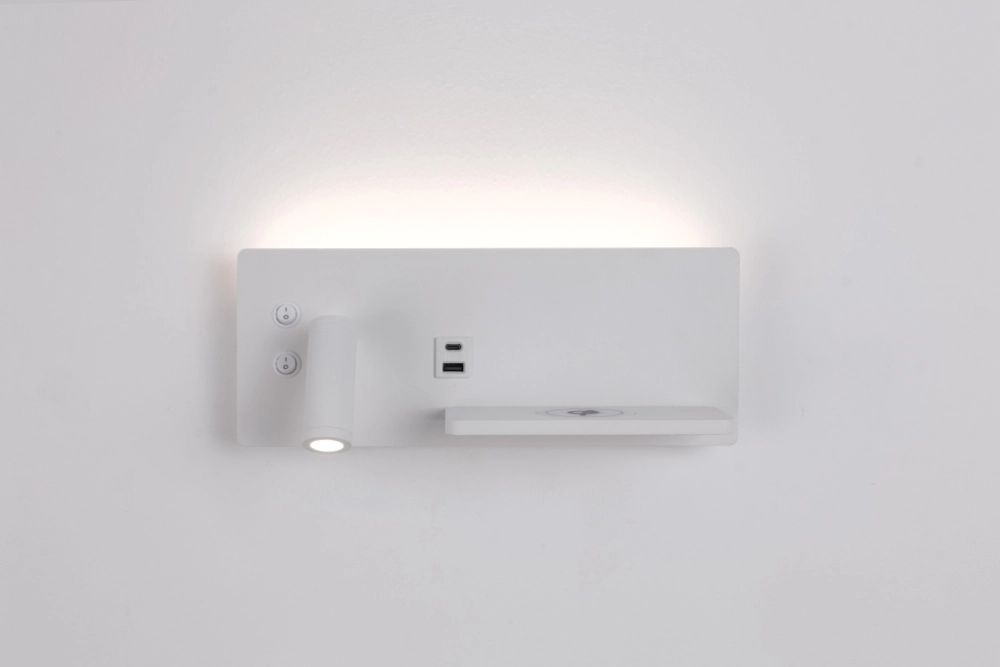 Nachttischlampe Charge Links weiß mit kabellosem Ladegerät Artdelight 8720701103641