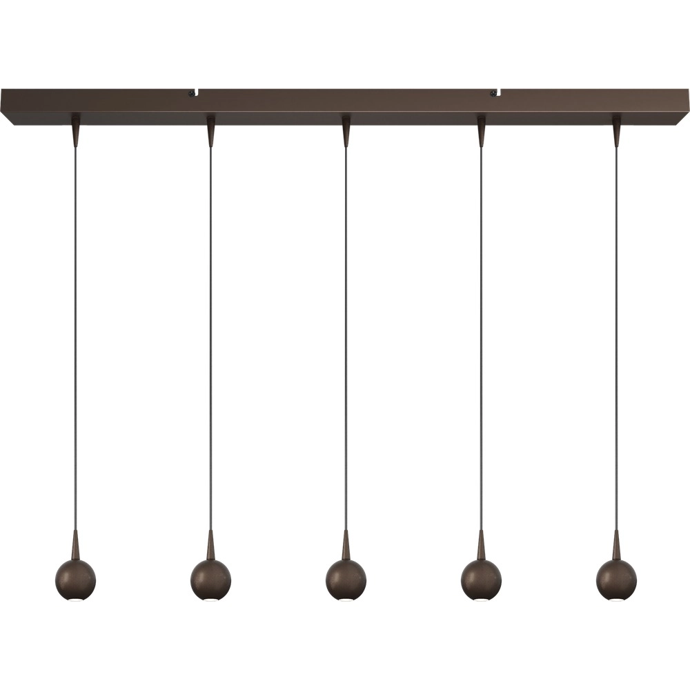 5-Licht Pendellampe Talana 100 cm Kakaobraun Ø 6 cm DTW
