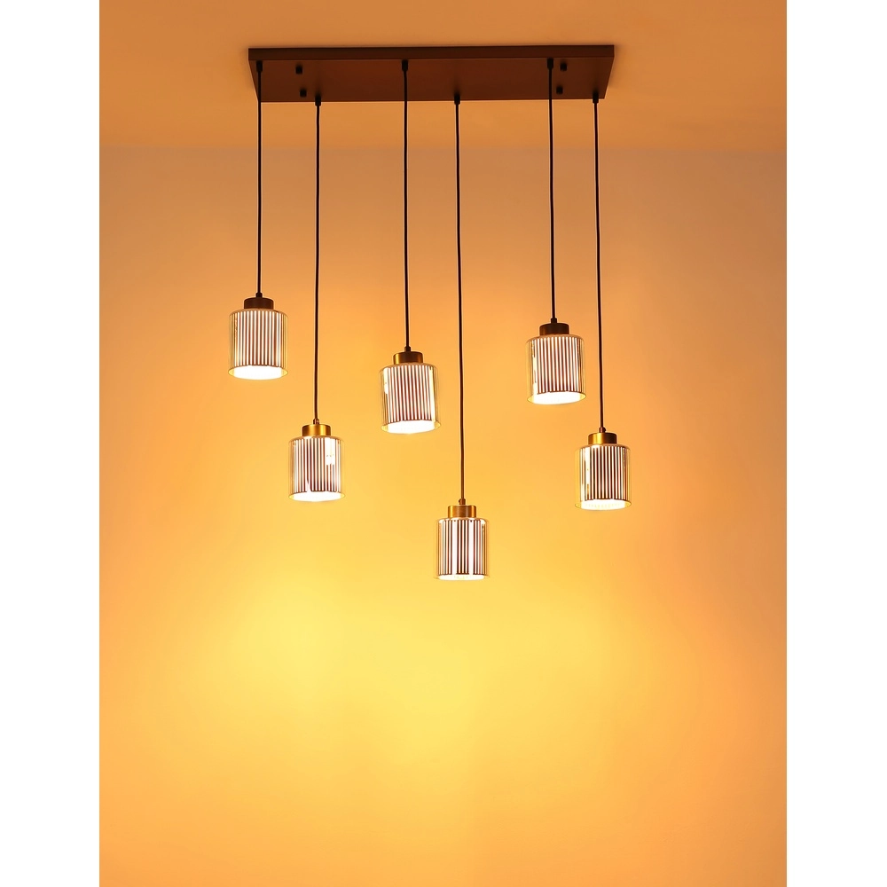 Design-Pendellampe Felicia Gunmetal 6-Lighter Globo 9007371528967