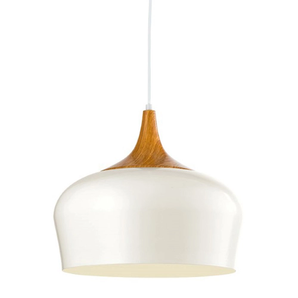 Pendelleuchte Obregon weiß mit Holzbraun Eglo 9002759953836