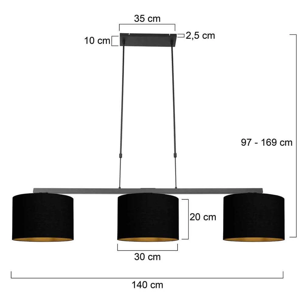 Pendelleuchte Stang schwarz Steinhauer 8712746175653