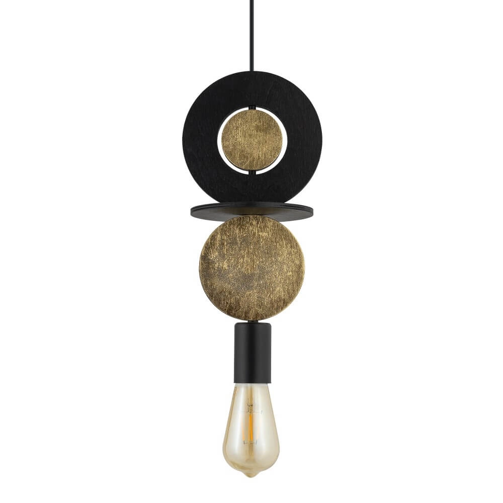 Design-Pendelleuchte Drops Wood E 1-flammig schwarz Lyora 5903139111775