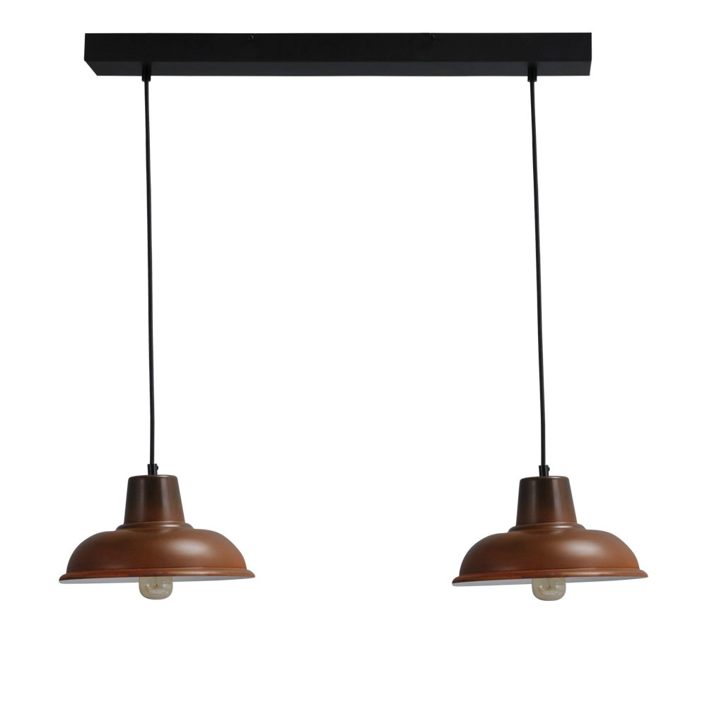 Esszimmerlampe Industria 2x26 2 Lichtbraun mit schwarz