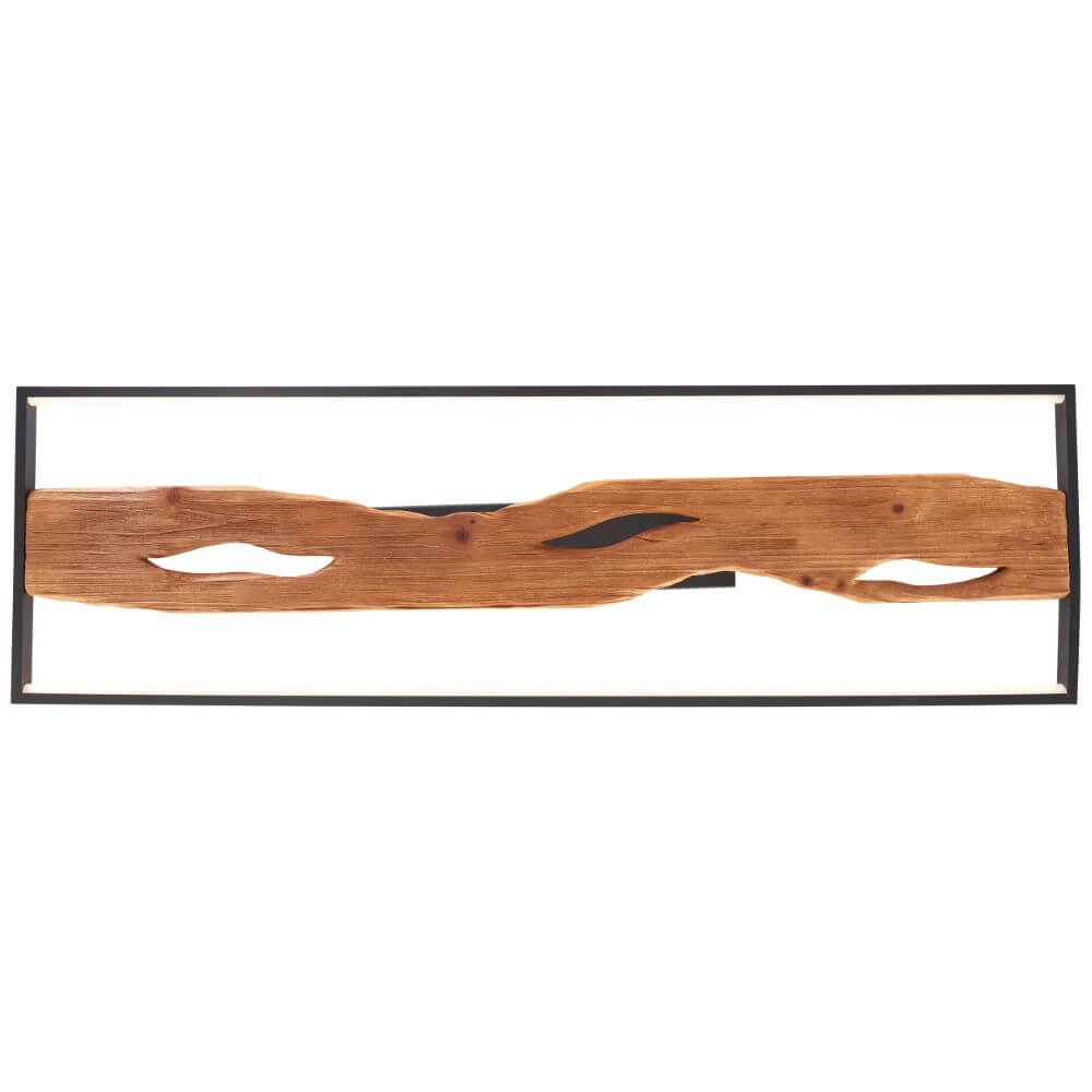 Deckenleuchte schwarz mit Holz Chaumont 100cm Brilliant 4004353435270