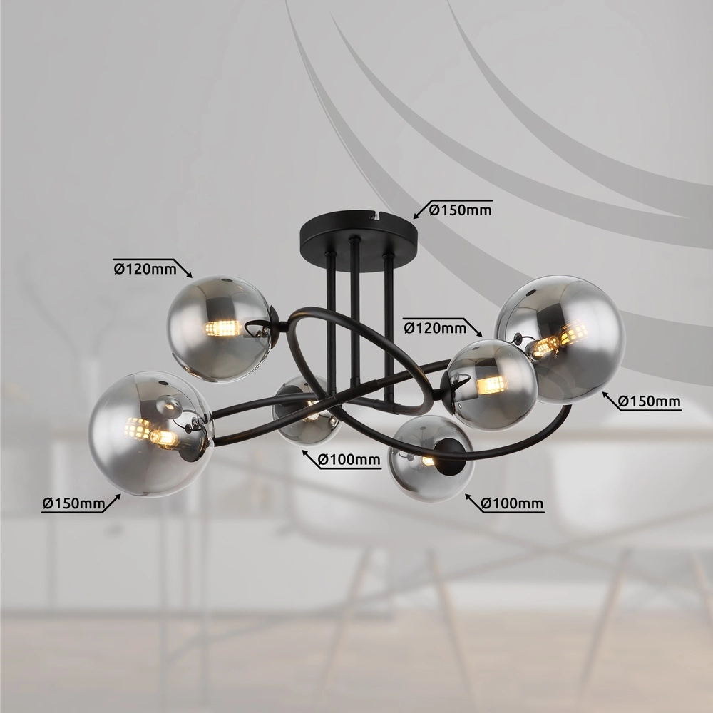 Schwarze Deckenlampe Riha Konstruktion Globo 9007371448807