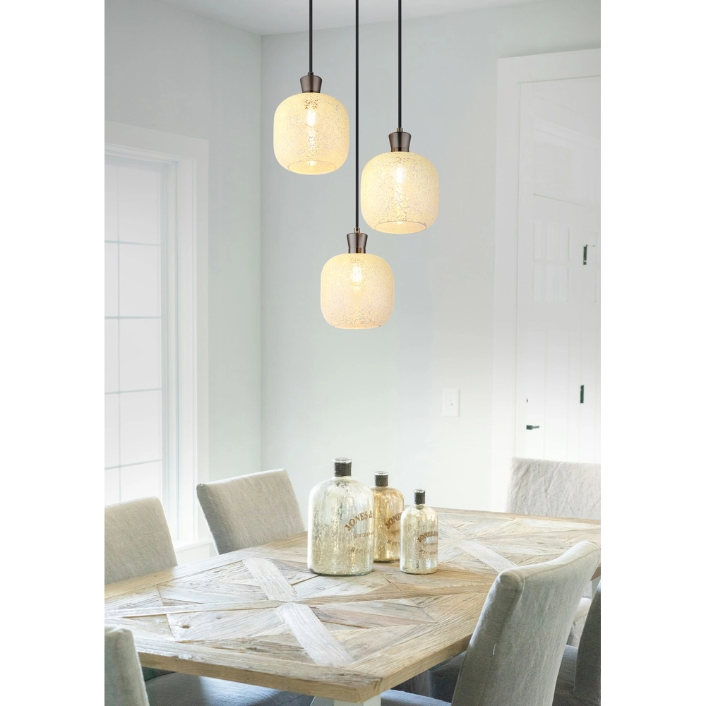 3-Licht Pendellampe Brokana Gunmetal Globo 9007371578467