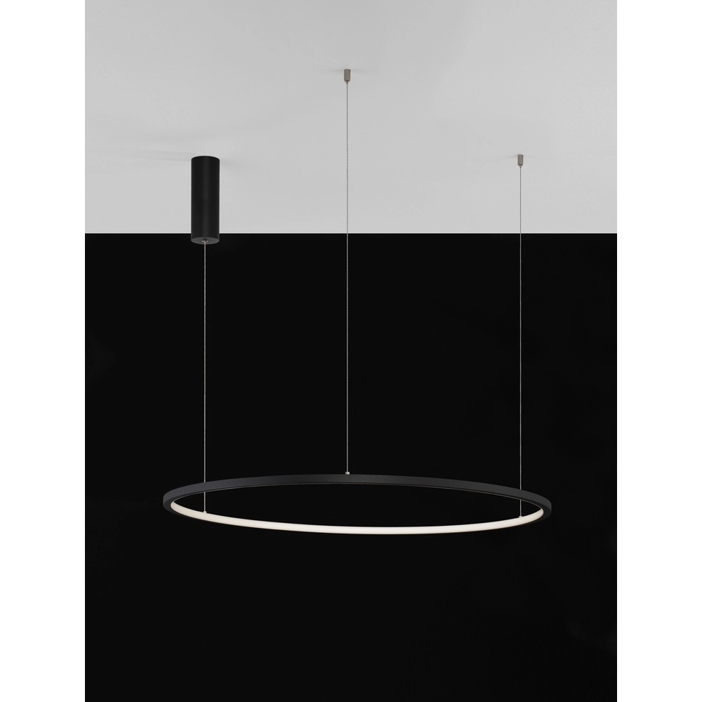 Runde Pendelleuchte Tarquin schwarz Ø 80cm Lyora 5212017438300