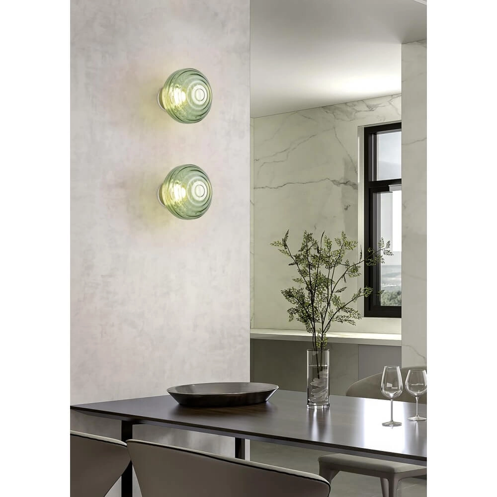 Wandleuchte Earl Grünes Glas Wiederaufladbar Trio 4017807643459