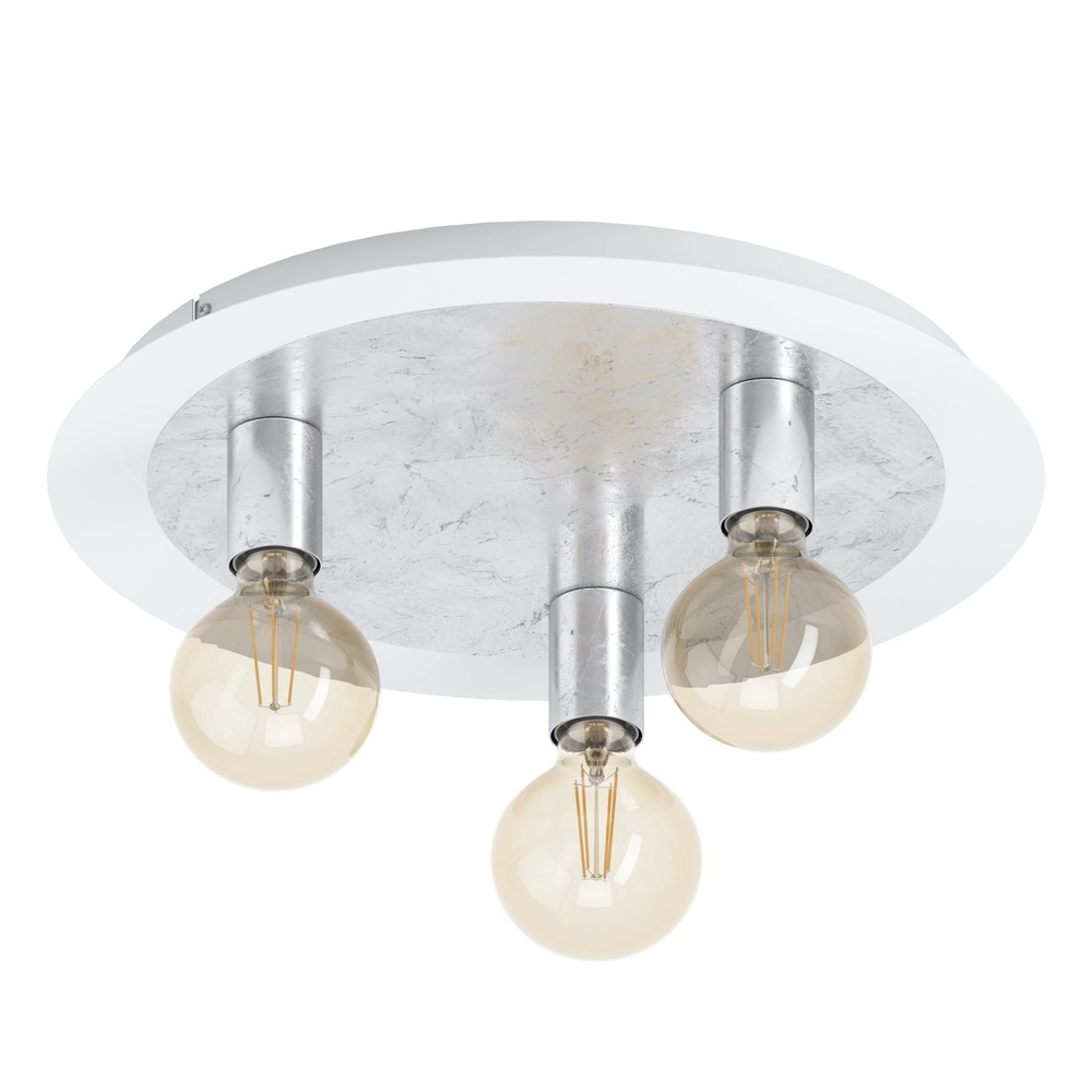 Einzigartige Deckenlampe Passano Weiß-silberne 3-Lampen Eglo 9002759974954