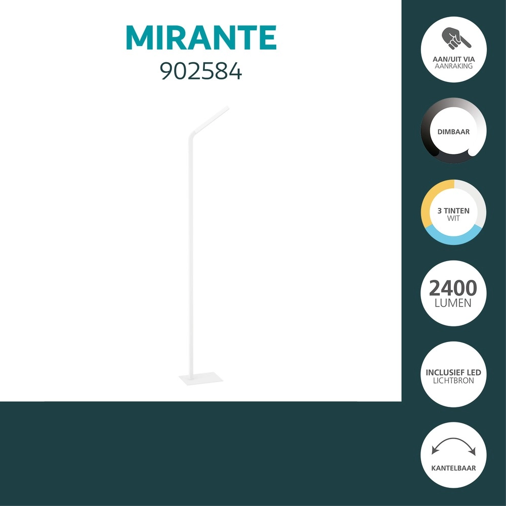 Design-Stehlampe Mirante Weiß Eglo 9008606392391