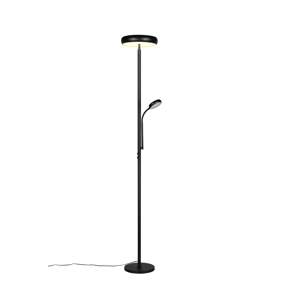 Stehlampe Palermo schwarz mit Leselampe Trio 4017807641363