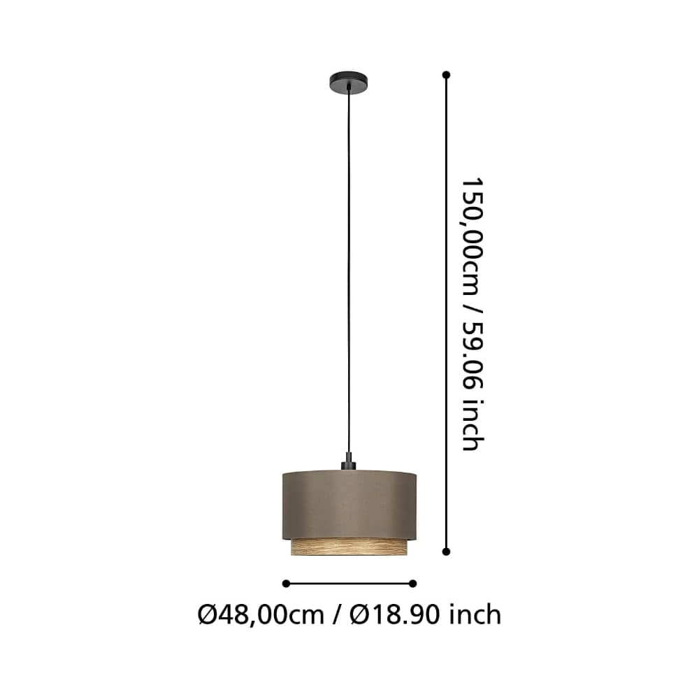 Hängelampe Marchena Cappuccino mit Holz - Ø 48cm Stars of Light 9008606240067