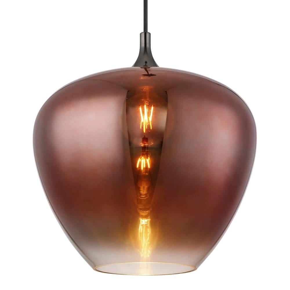 Schwarze Pendelleuchte Maxy mit rotem Glas Ø 40cm Globo 9007371456970
