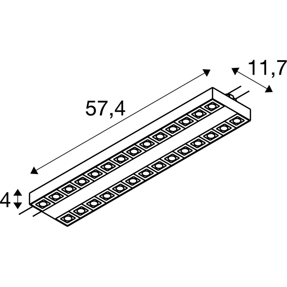 Schienenhalterung 57,4cm Sight Evo doppelt 3-phasig weiß 4000K SLV 4024163318716
