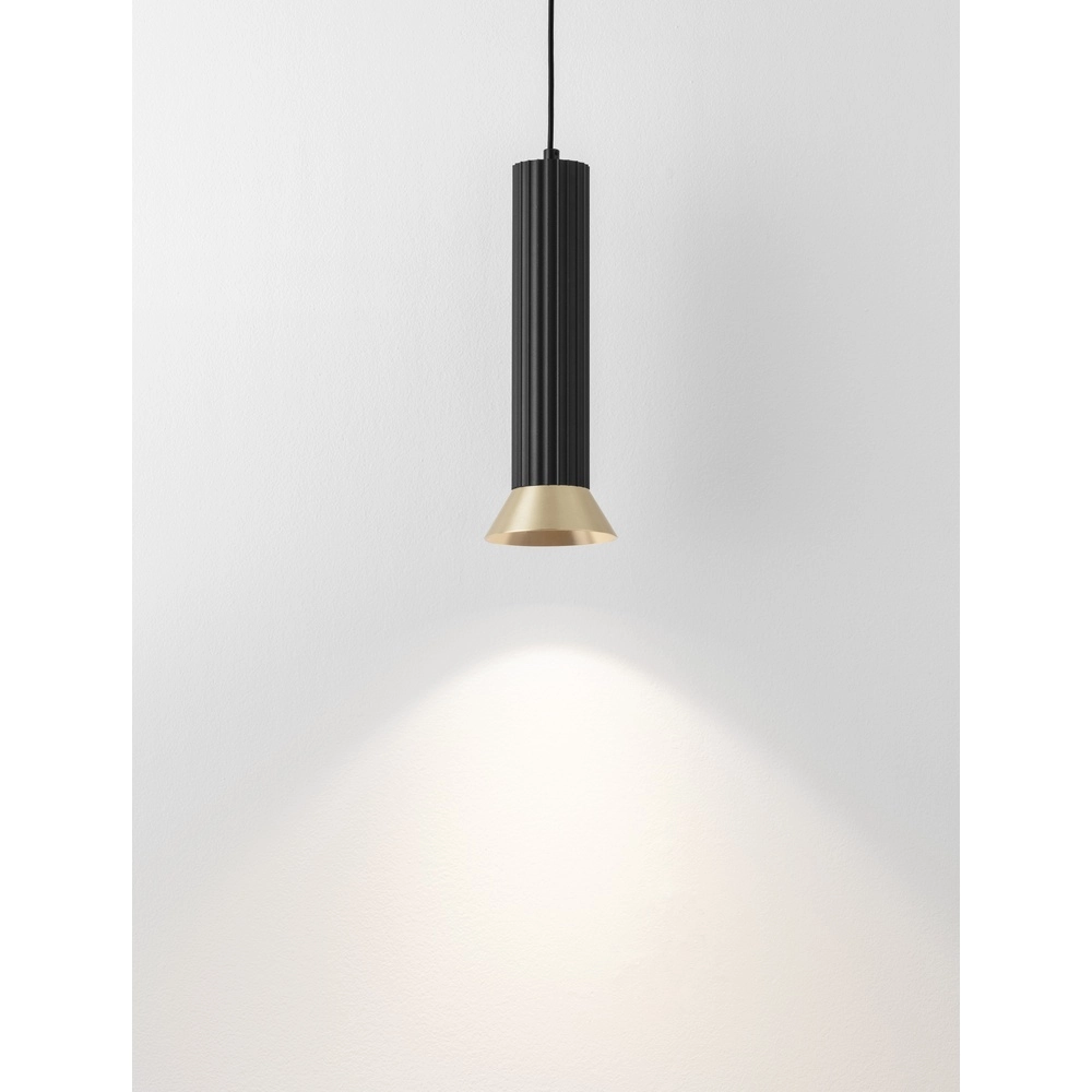 Pendelleuchte Luvia schwarz mit gold