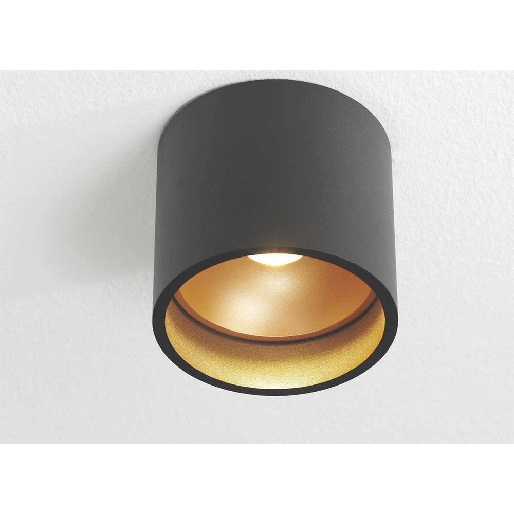 LED Scheinwerfer Orleans schwarz mit gold im Inneren Artdelight 8719831731978