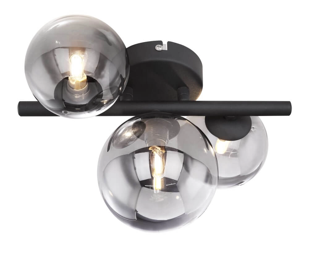 Schwarze Deckenleuchte mit Rauchglas Riha Globo 9007371396030