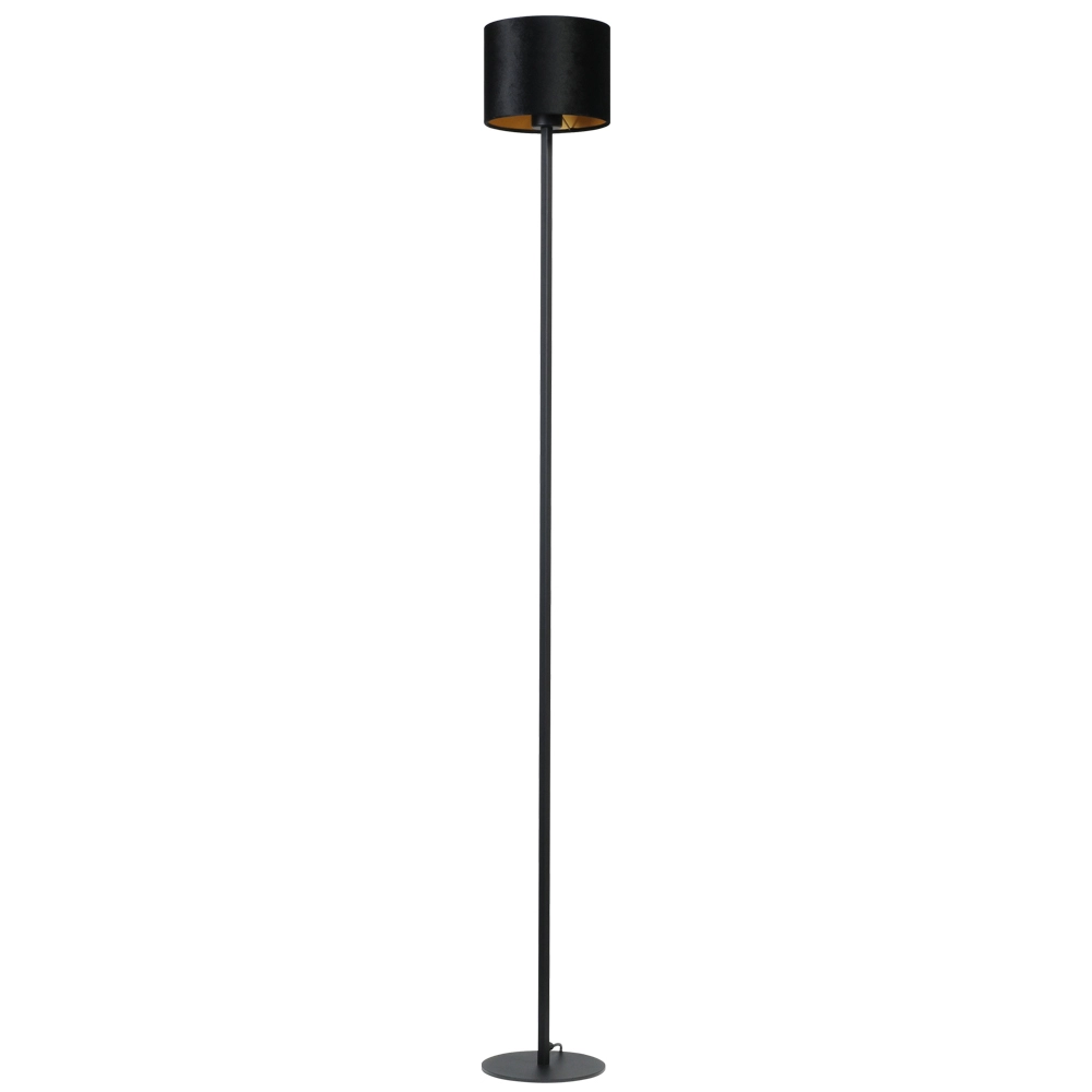 Schwarze Stehlampe Venus 175cm mit schwarzem Lampenschirm