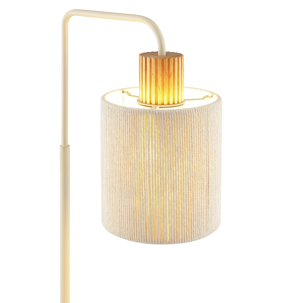 Tischlampe Arlo Sandbraun mit Holz Brilliant 4004353477065