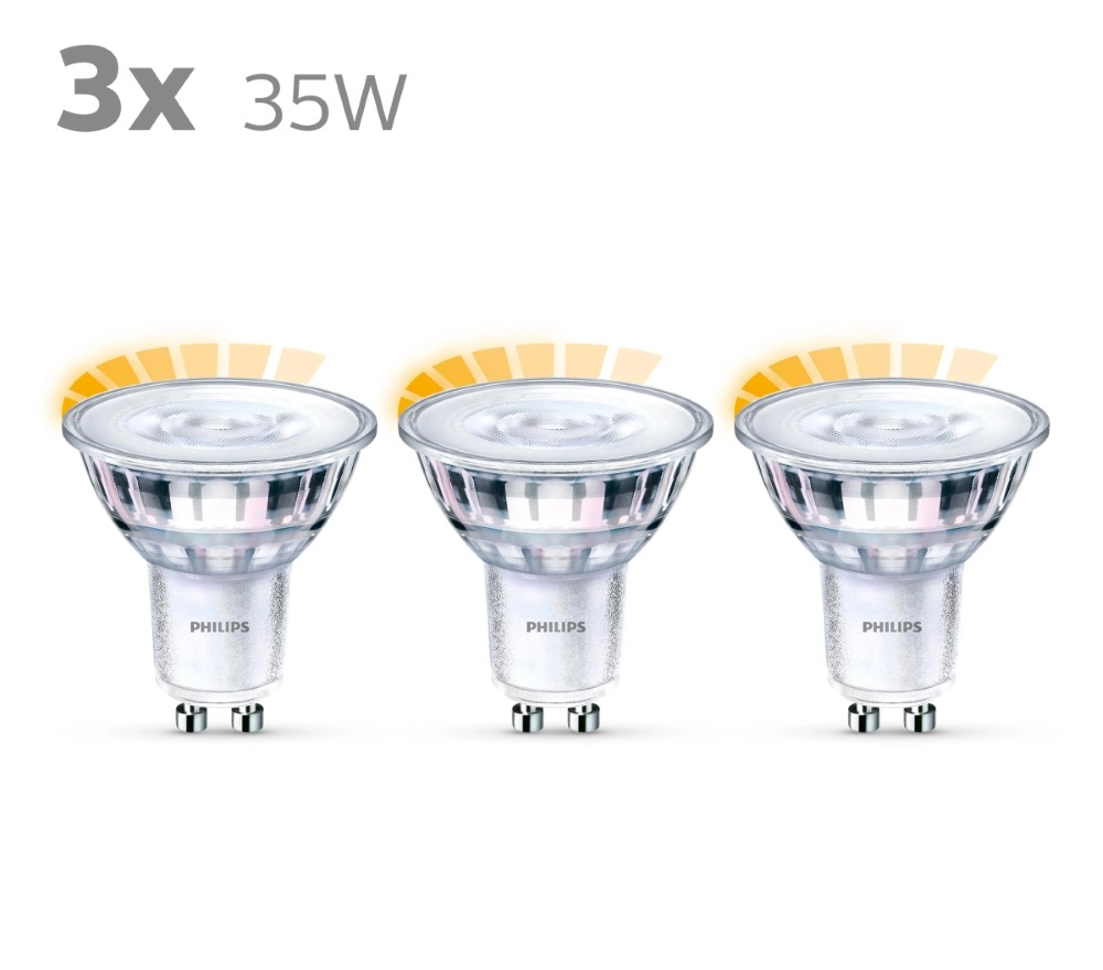 2,6W - GU10 - 2200-2700K - 230 lumen 3er-Set Philips 8718699776411