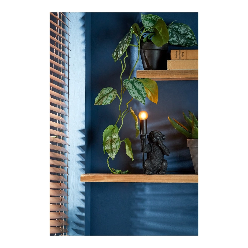 Tischlampenaffe Monkey Schwarz 23,5 cm Light & Living 8717807605384