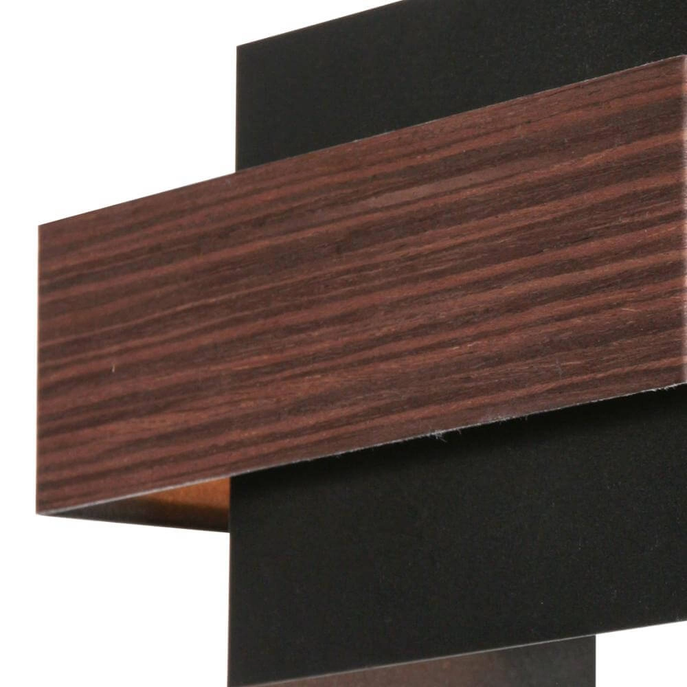 Wandleuchte Muro schwarz mit Holz M Steinhauer 8712746177756