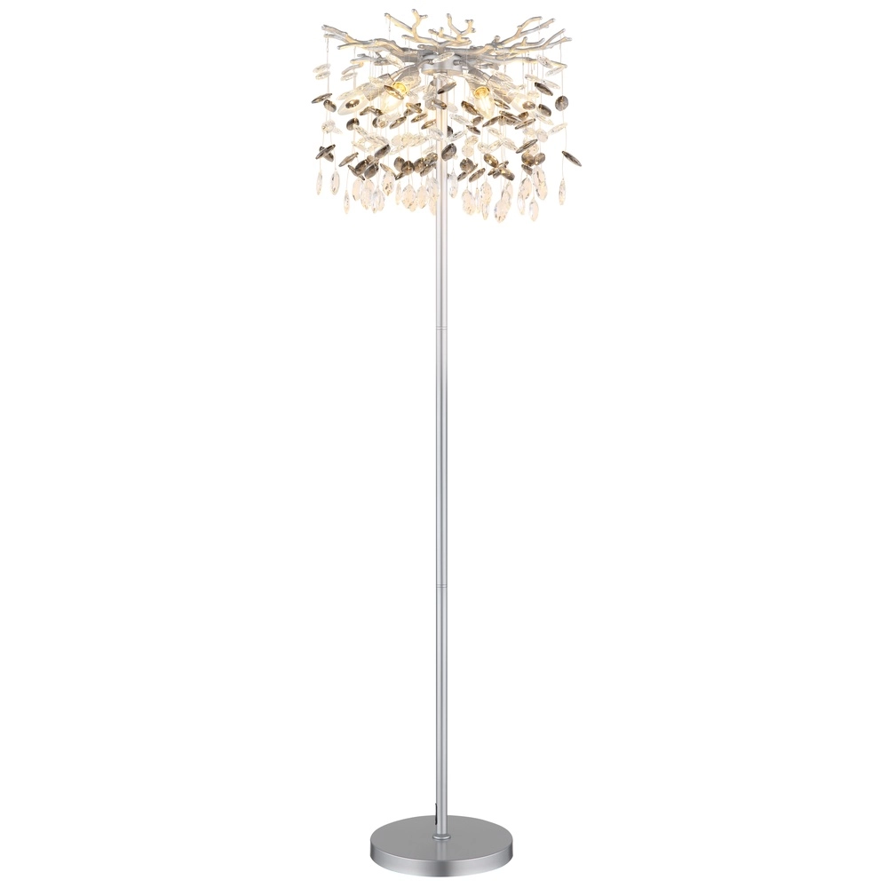 Stehlampe Queena silbergrau Ø 46 cm