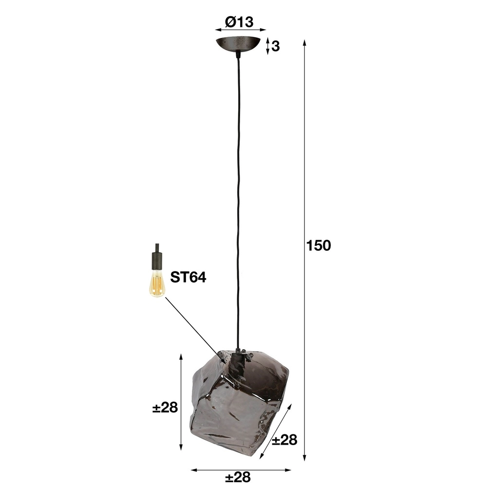 Moderne Pendellampe Rock Chromglas Lyora 8716803511392