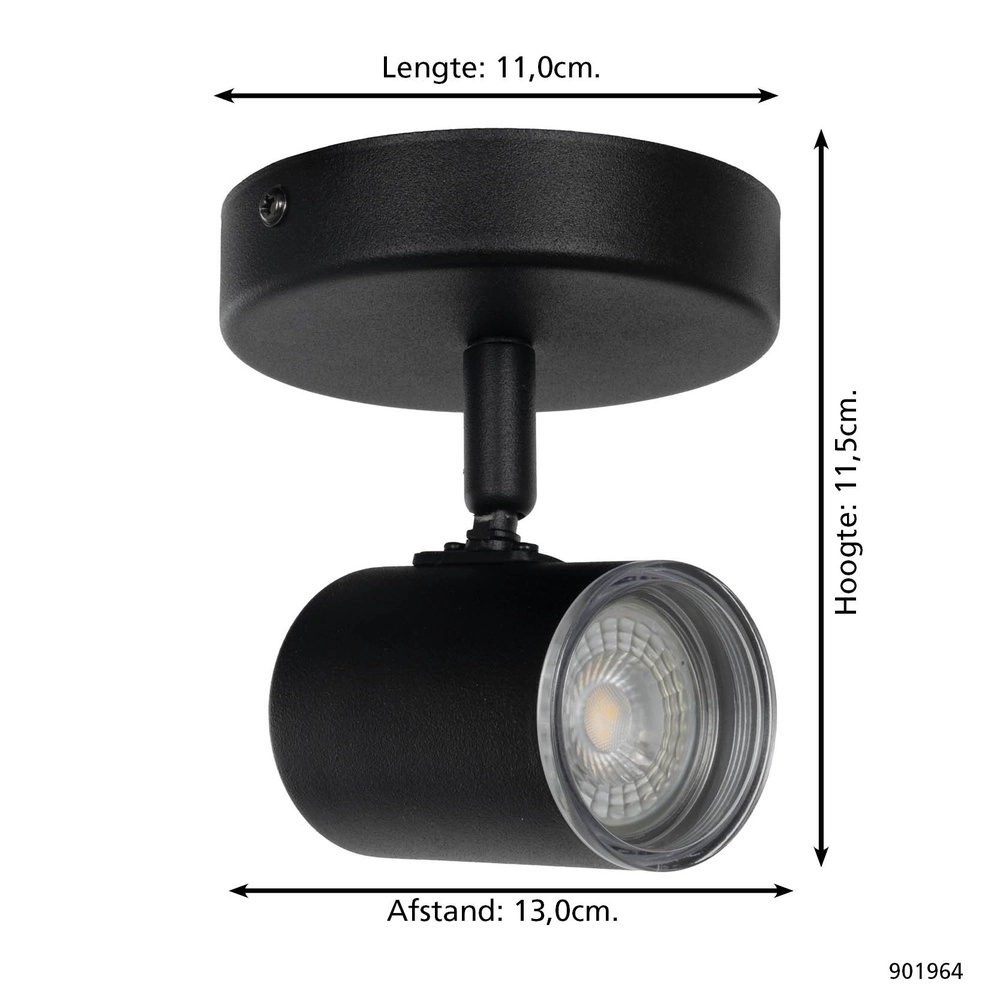 Aufputz-Spot Consuma 1 Single Schwarz Eglo 9008606355921