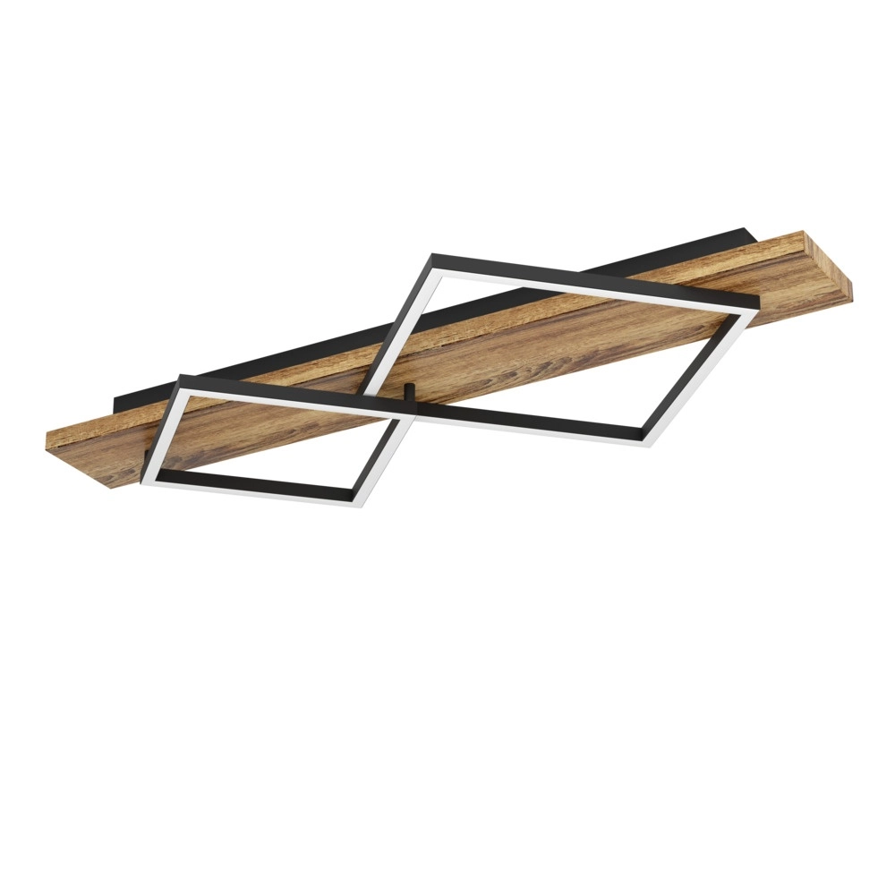 Design-Deckenleuchte Boyal schwarz mit dunklem Holz