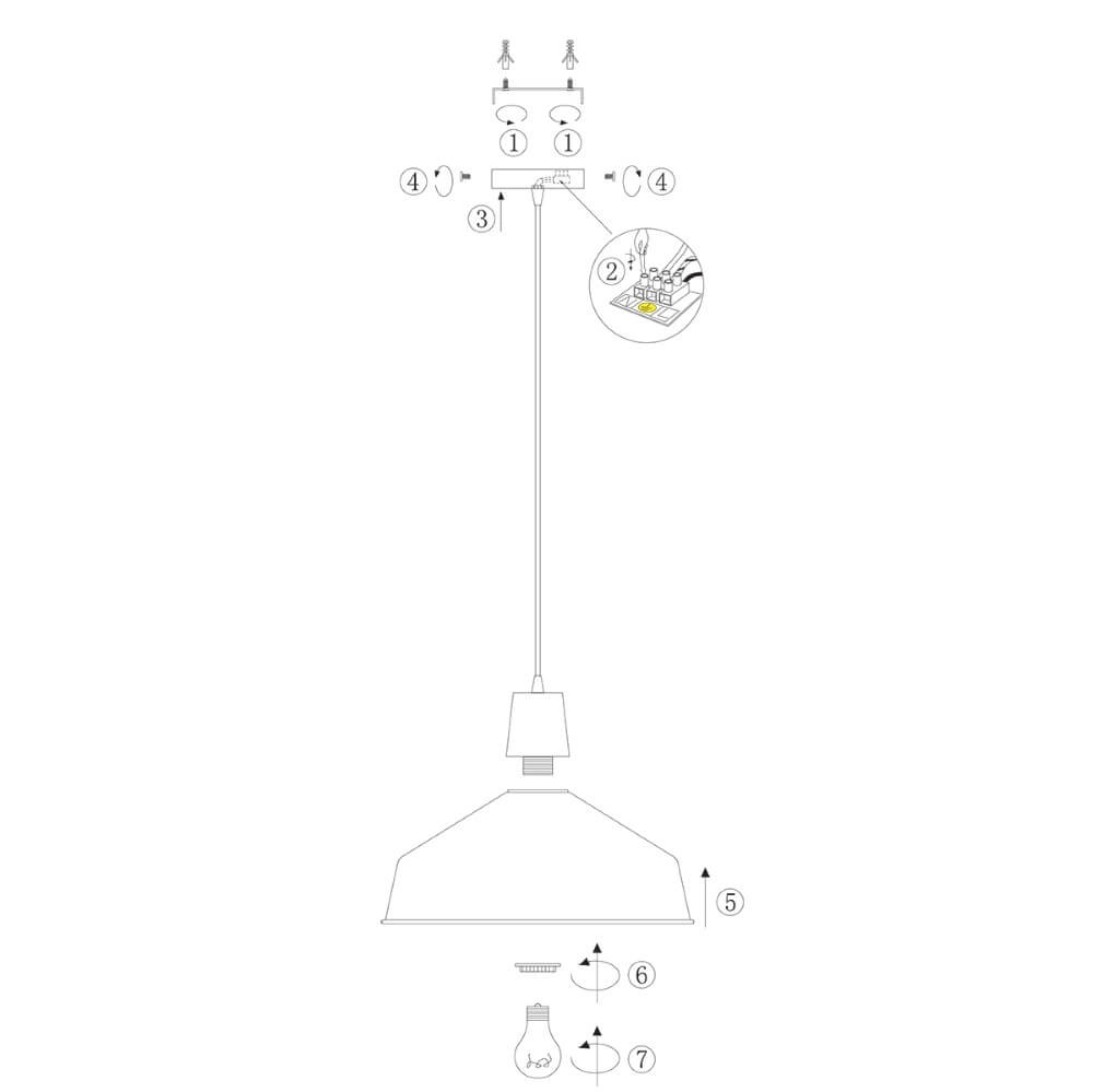 Ländliche Hängelampe Blackmoon Ø 40cm Steinhauer 8712746131000
