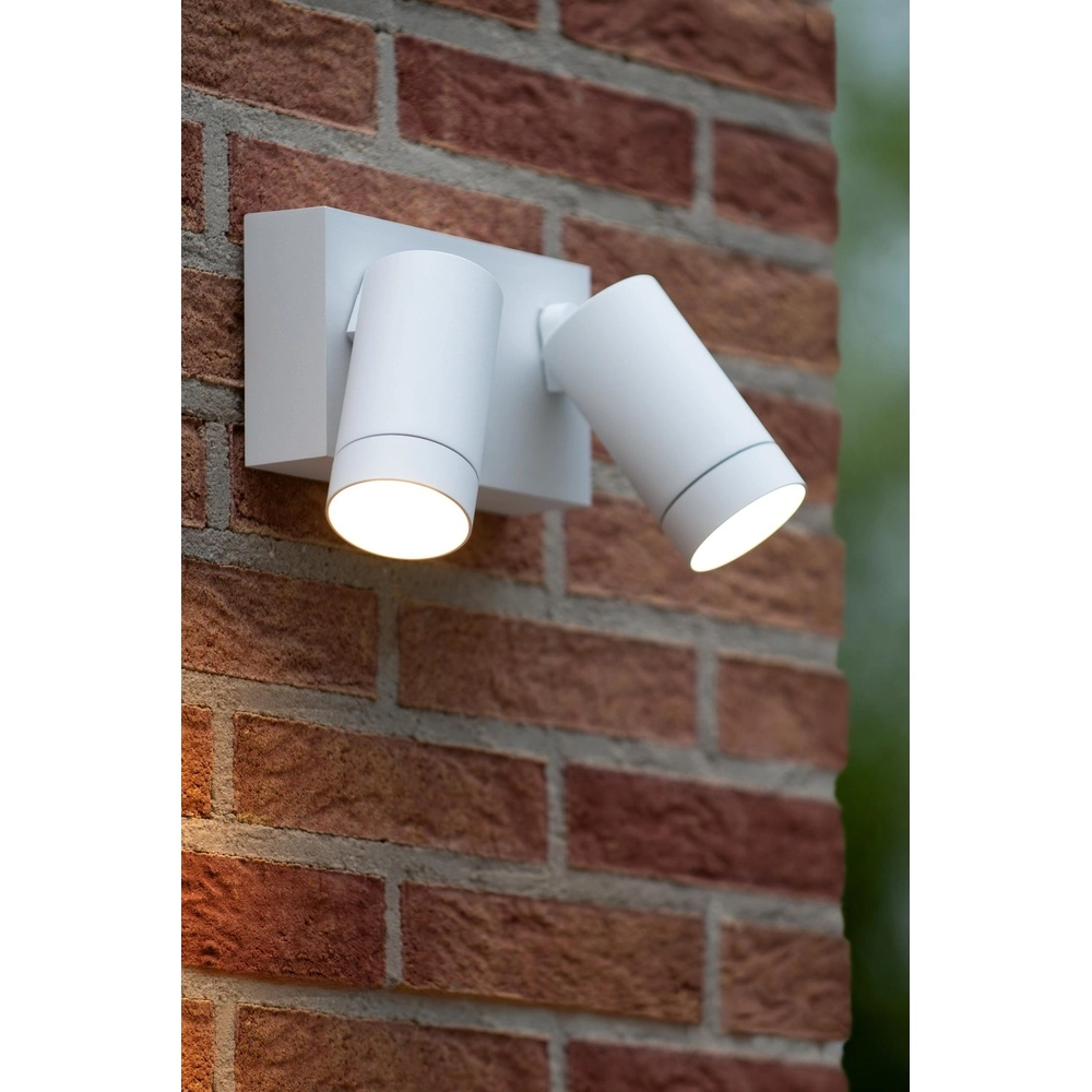 Wandscheinwerfer Taylor IP54-Doppel mit Sensor weiß Lucide 5411212092724