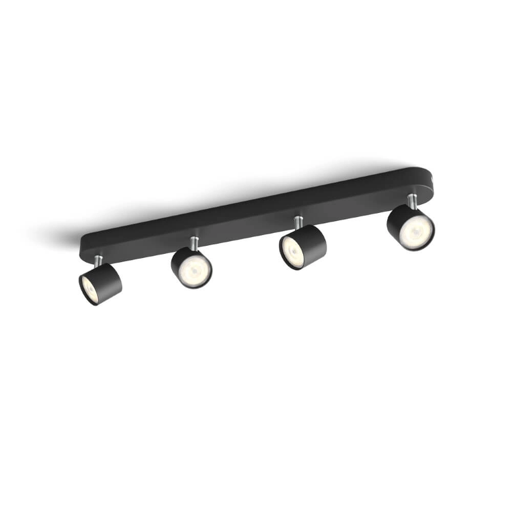Schwarzer LED-Deckenstrahler Star 4-Licht