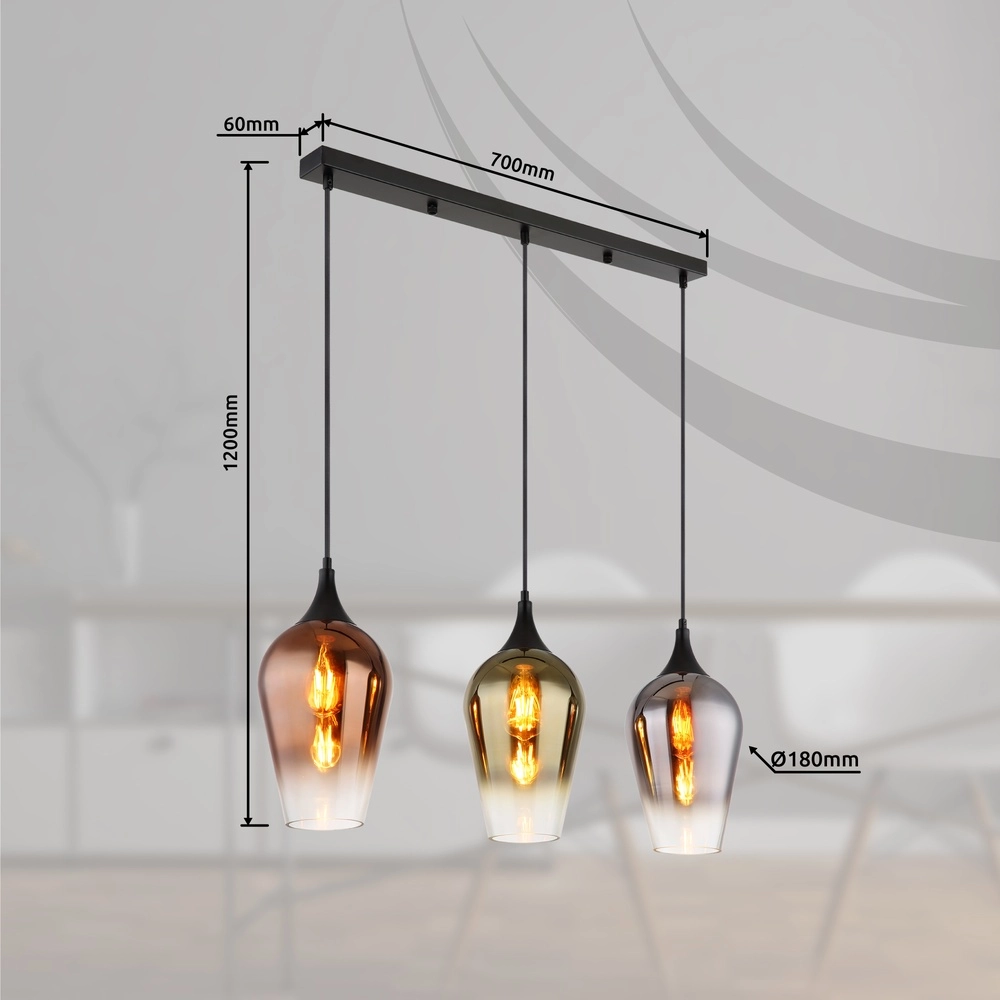 3-Licht Pendellampe Lavus Mehrere Farben Globo 9007371453009