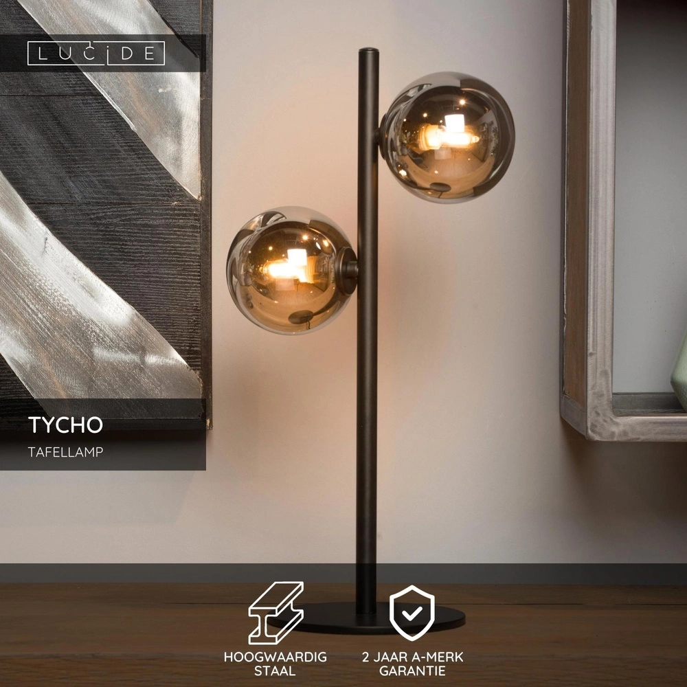 Tischlampe Tycho Schwarz Lucide 5411212450975