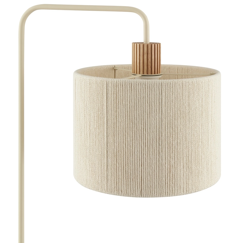 Japandi Stehlampe Arlo Sandbraun mit Holz Brilliant 4004353477072