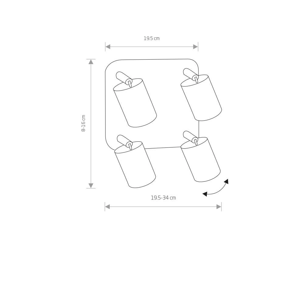 Quadratischer Deckenstrahler Eye 4-Licht Lyora 5903139882095