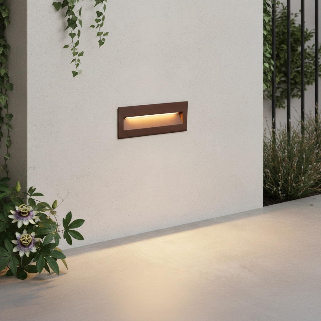 Einbauwandlampe Drat Rostbraun