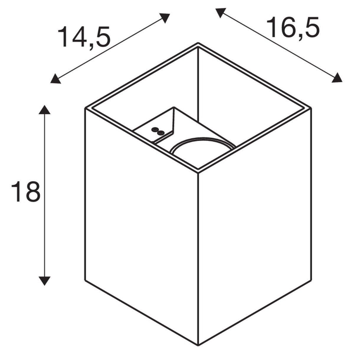 Up- & downlighter Rusty Square 18cm rostbraun SLV 4024163248006