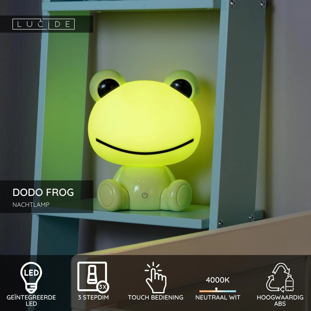 Nachtlicht Dodo Frog Kinderzimmergrün Lucide 5411212712752