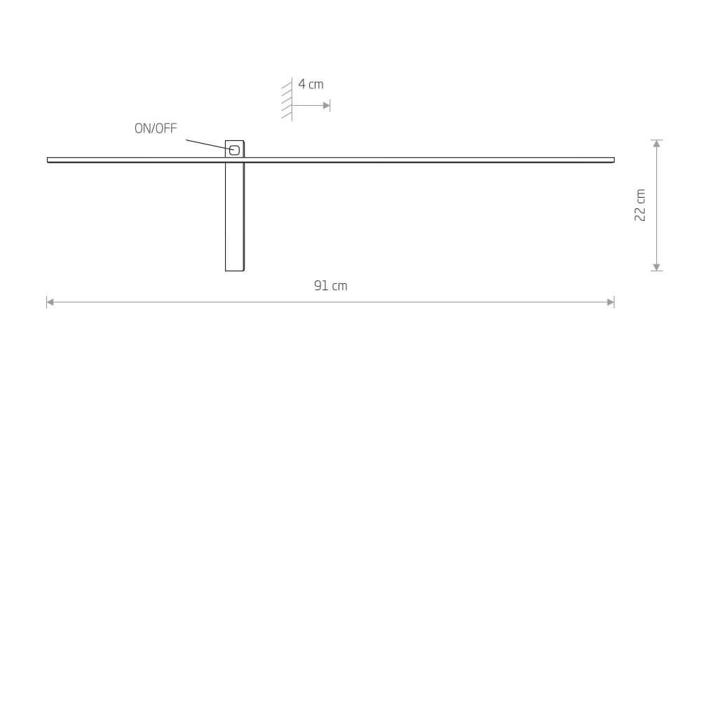 LED-Wandbeleuchtung Impulse Led M 91cm Lyora 5903139811699