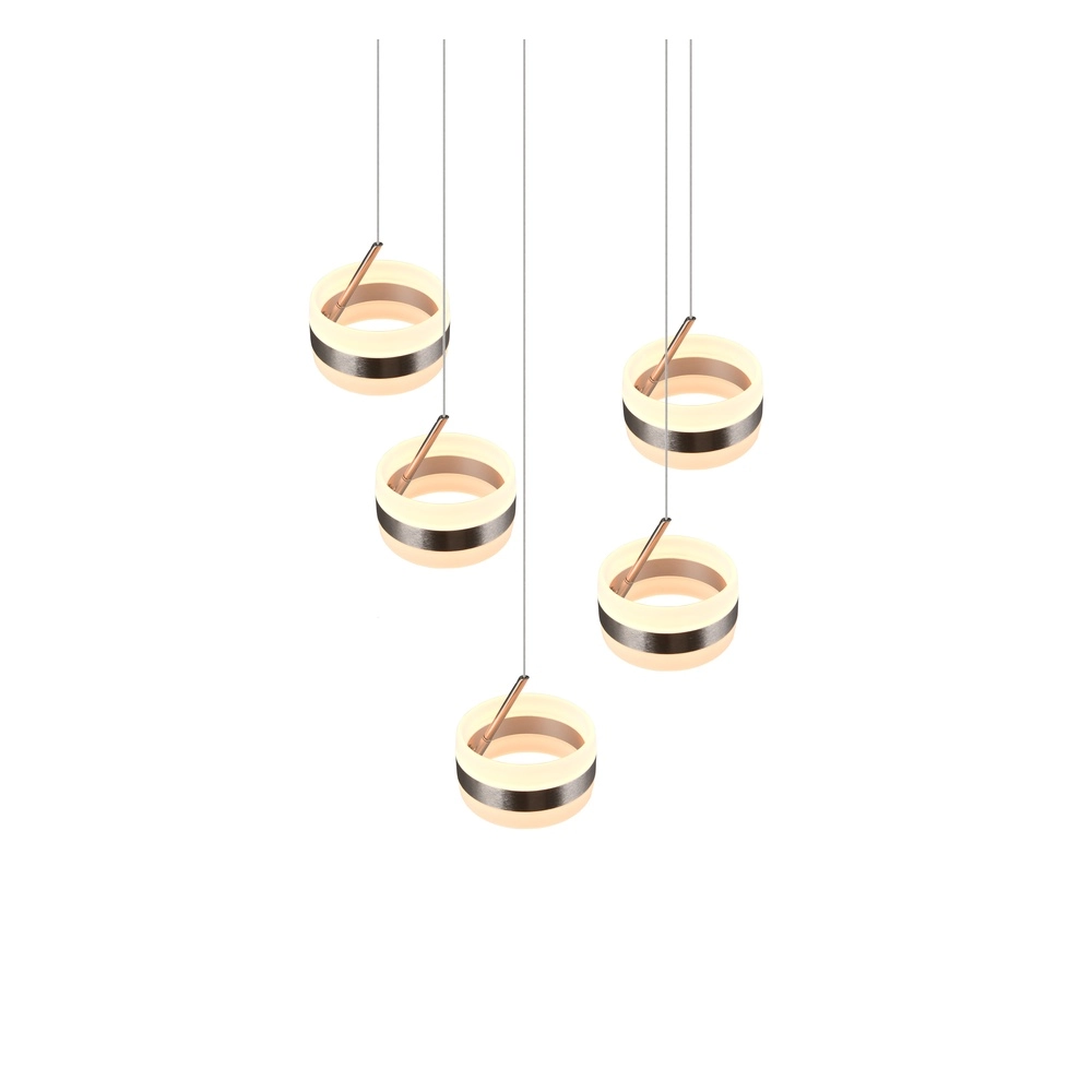 Design-Pendelleuchte Dios nickel 5-flammig Trio 4017807657685