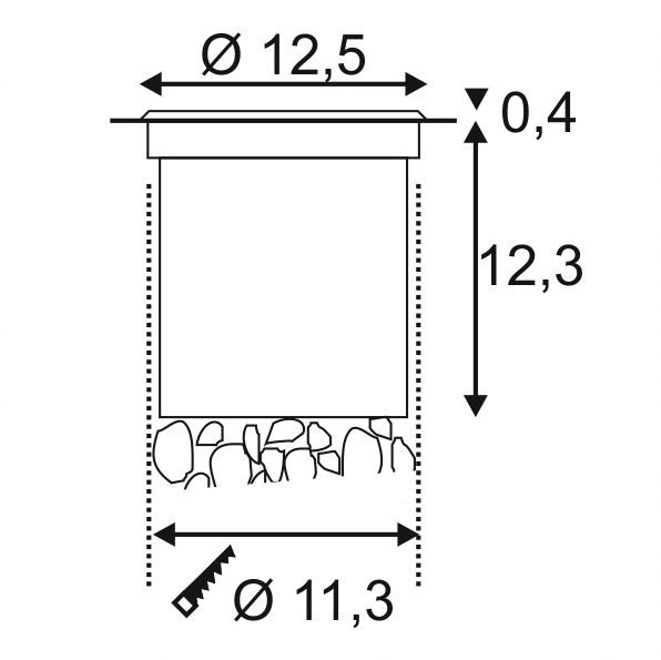 LED-Bodenstrahler Rocci 12,5 cm rund SLV 4024163142106