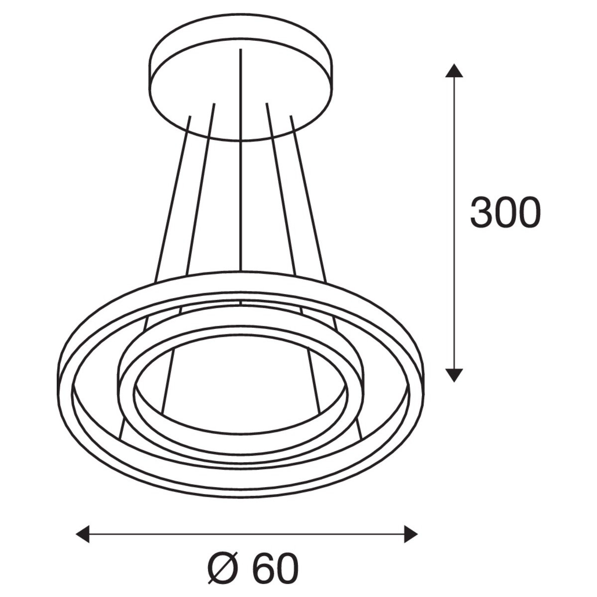 LED Hängelampe One 2-Ringe Ø 60 cm weiß SLV 4024163249164