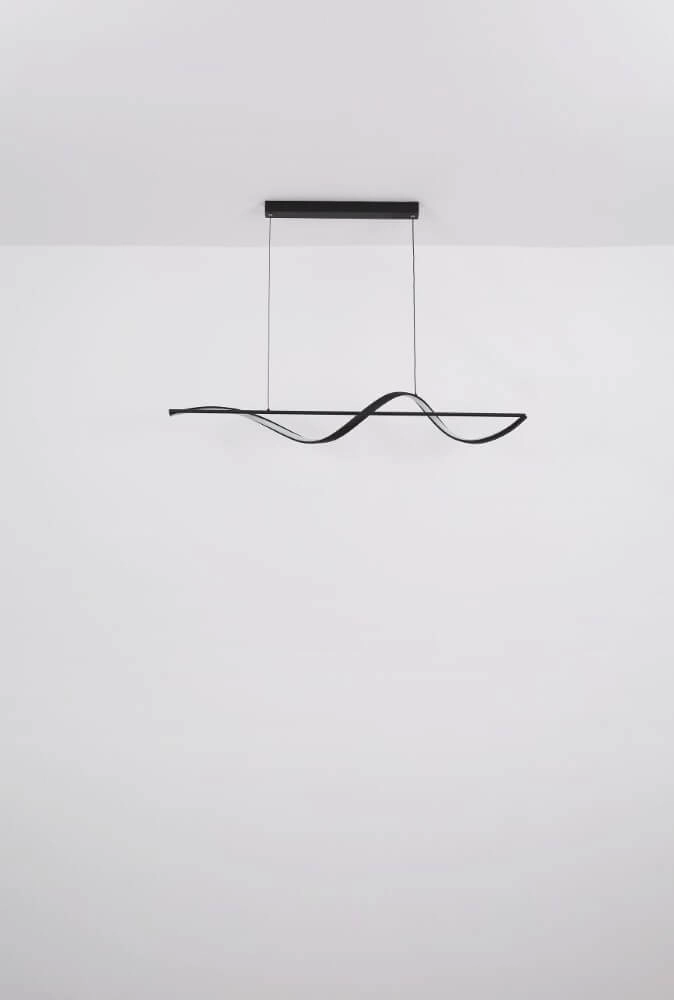 Gewellte Hängelampe Violino schwarzes Design Globo 9007371446117